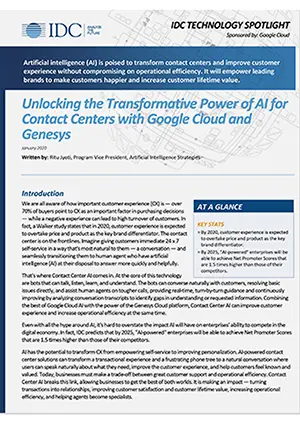 idc-spotlight:-unlocking-the-transformative-power-of-ai-for-contact-centers-with-google-cloud-and-genesys